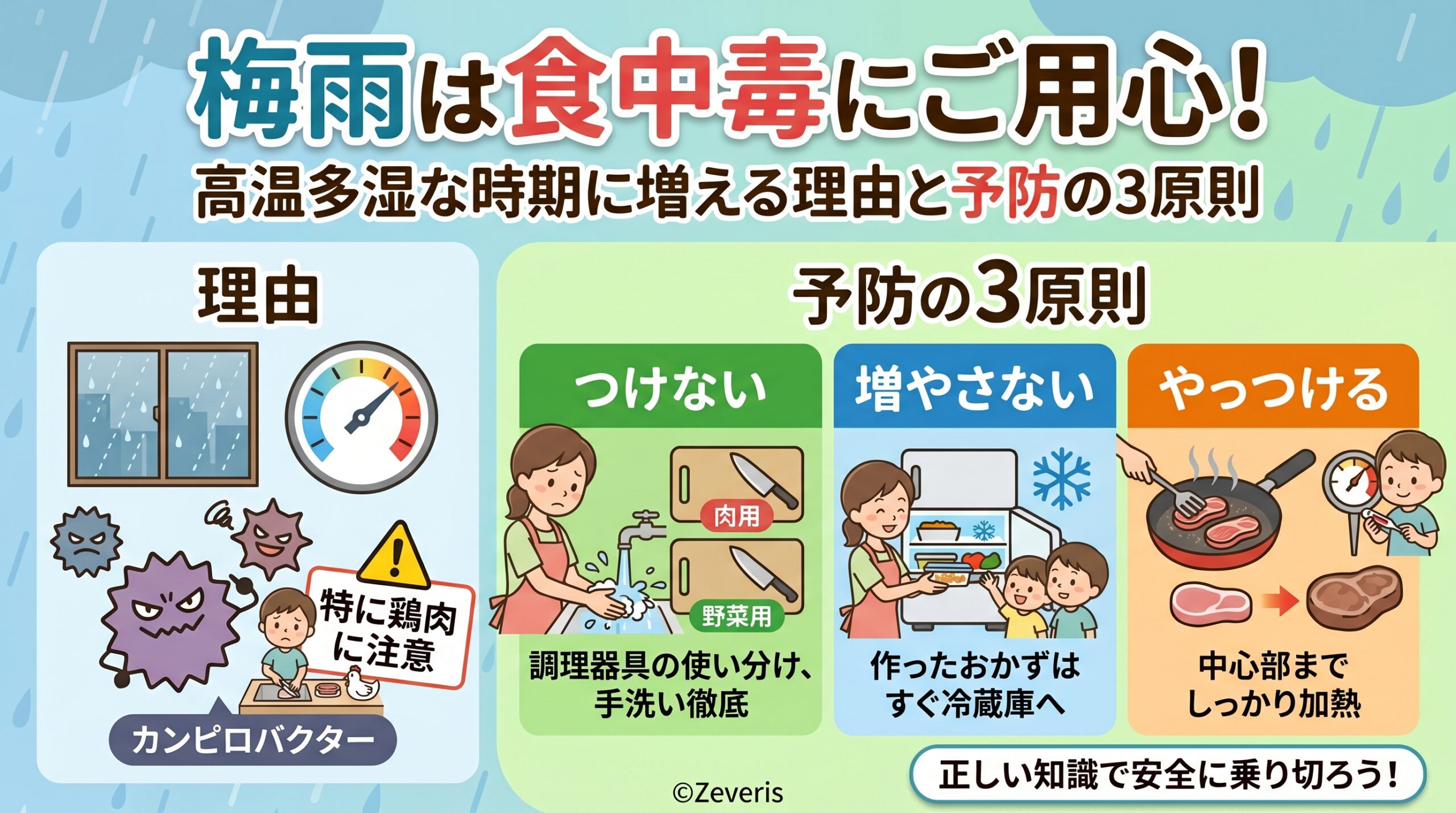 梅雨は「細菌性食中毒」にご用心！高温多湿な時期に増える理由と予防の3原則