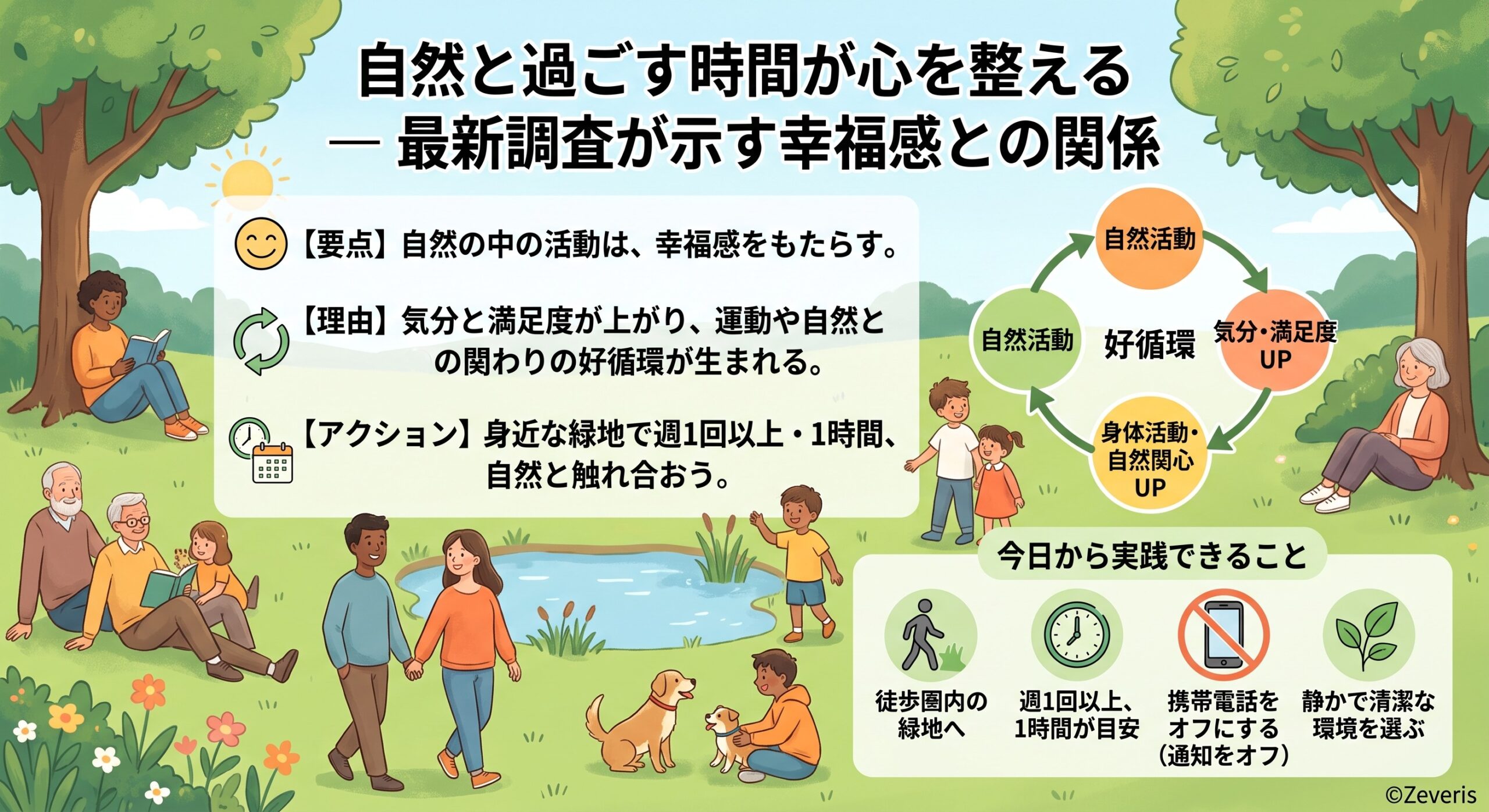 自然と過ごす時間が心を整える ― 最新調査が示す幸福感との関係