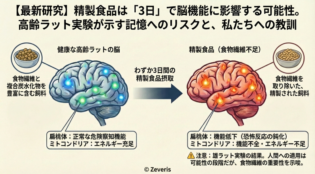 【最新研究】精製食品は「3日」で脳機能に影響する可能性