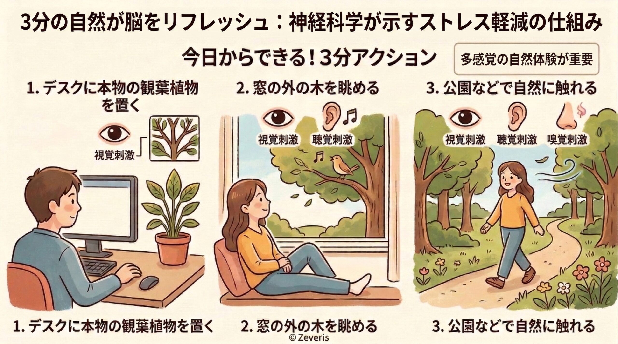3分の自然が脳をリフレッシュ：神経科学が示すストレス軽減の仕組み