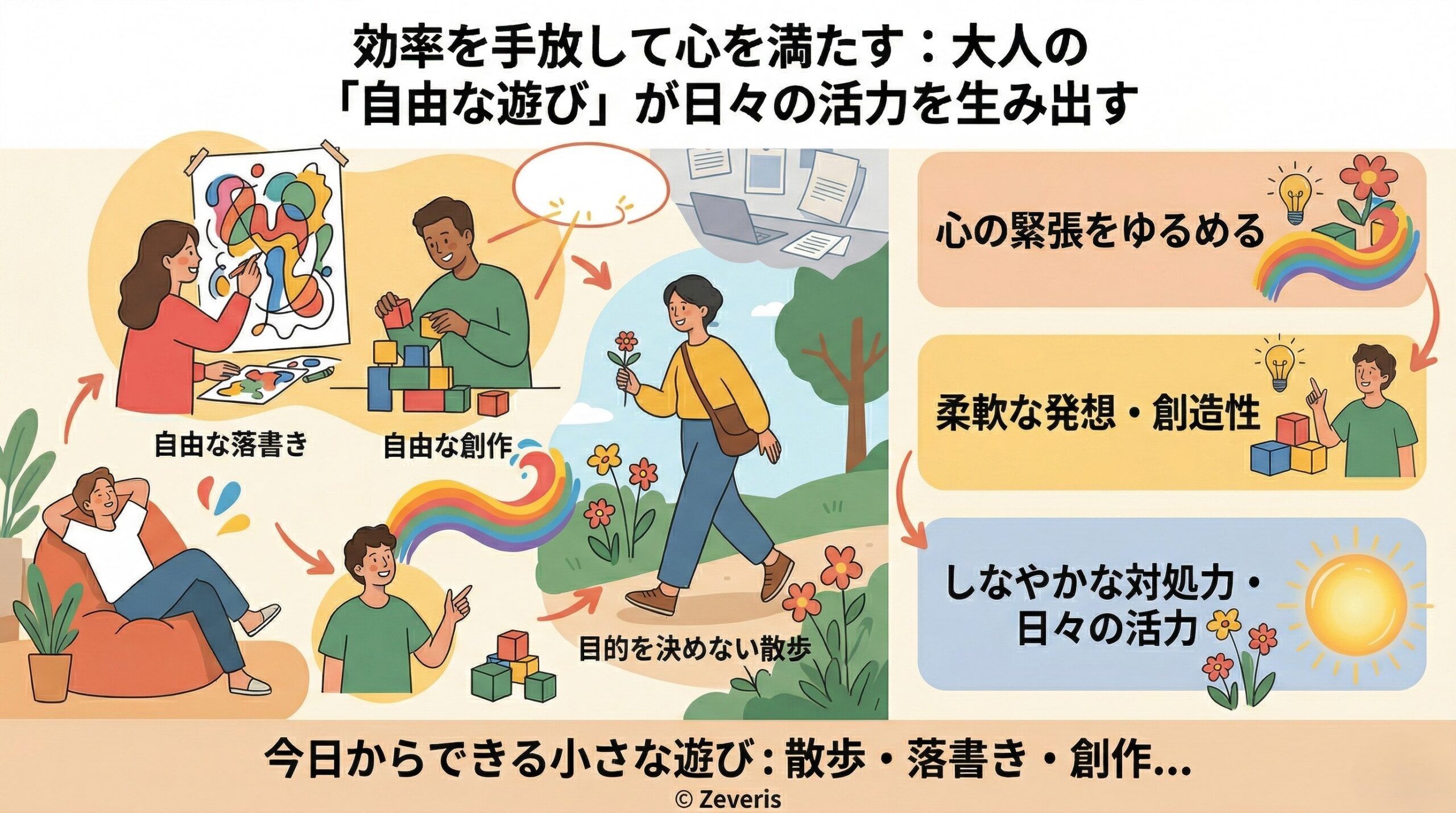 効率を手放して心を満たす：大人の「自由な遊び」が日々の活力を生み出す