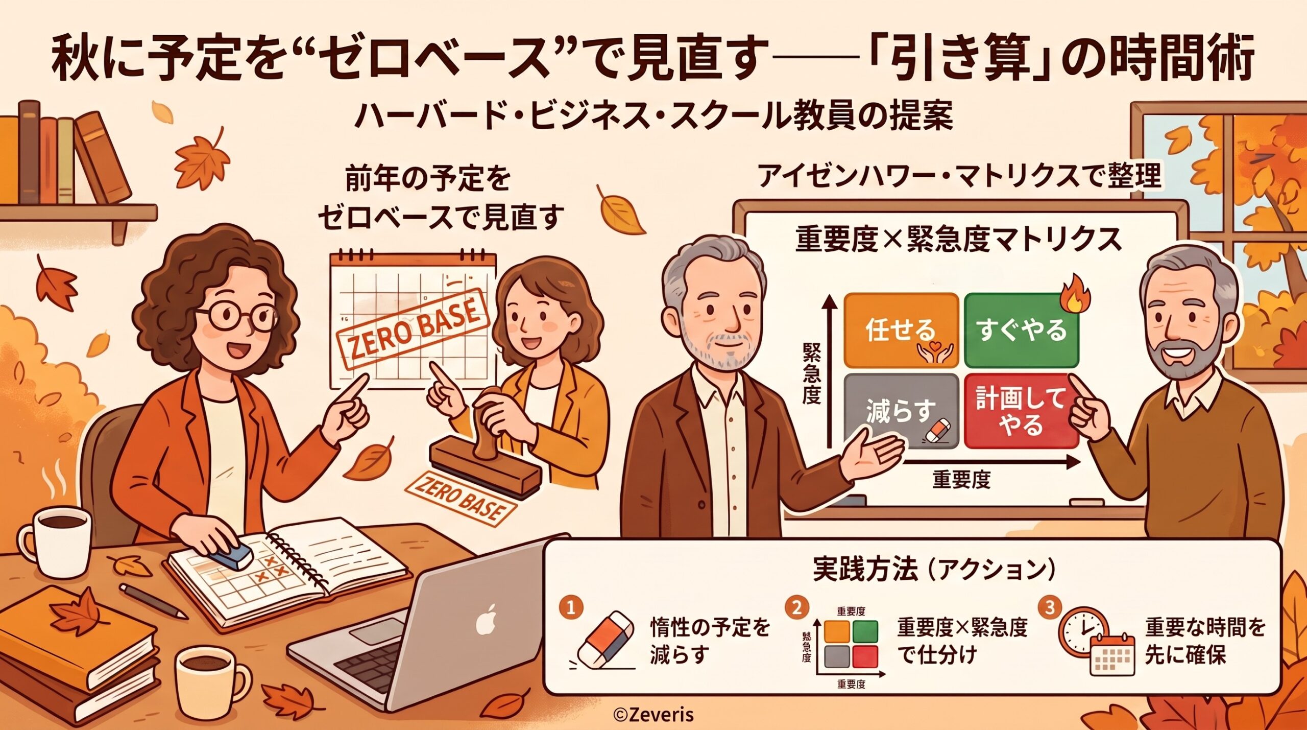 秋に予定を”ゼロベース”で見直す――ハーバード・ビジネス・スクールの教員が提案する「引き算」の時間術