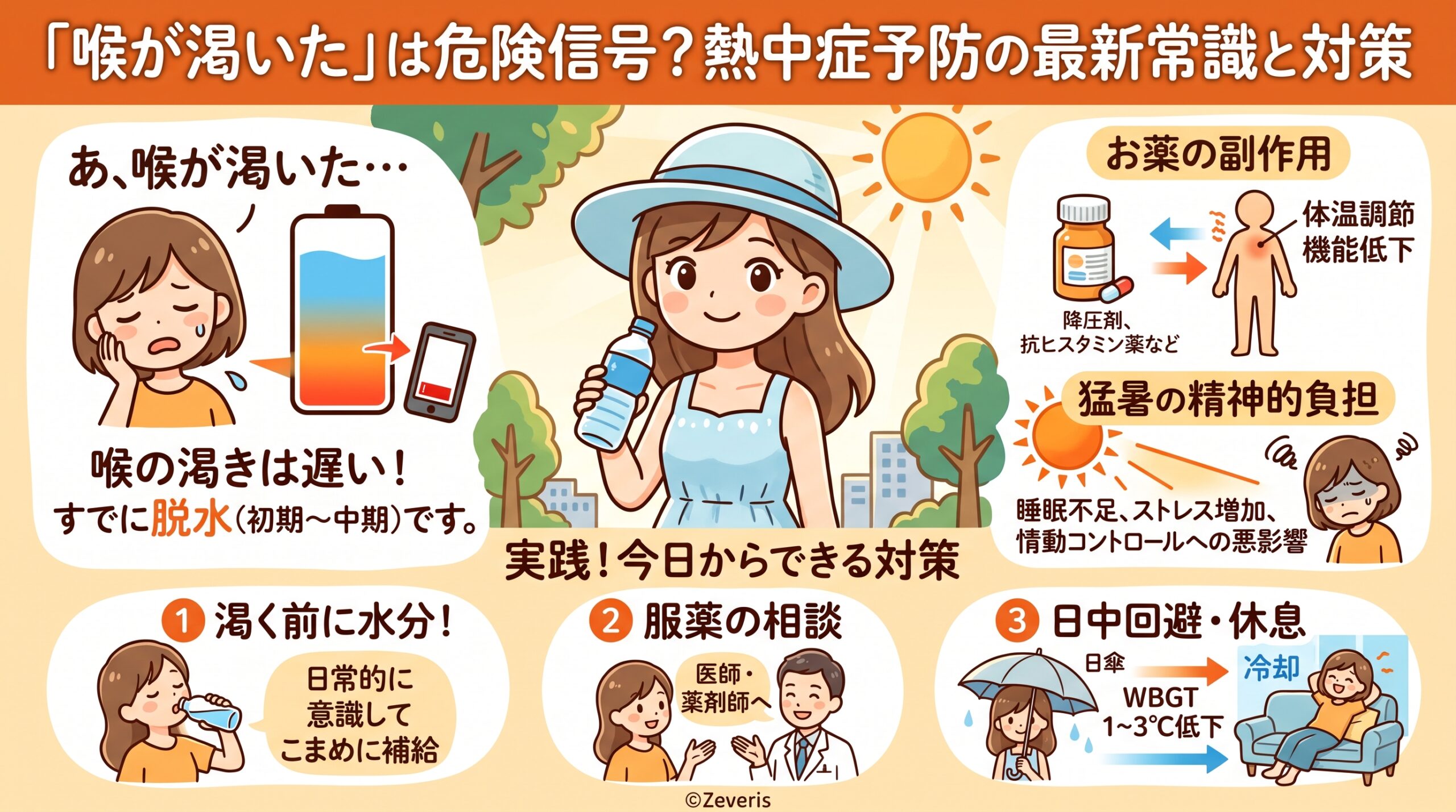 「喉が渇いた」は危険信号？熱中症予防の最新常識と対策