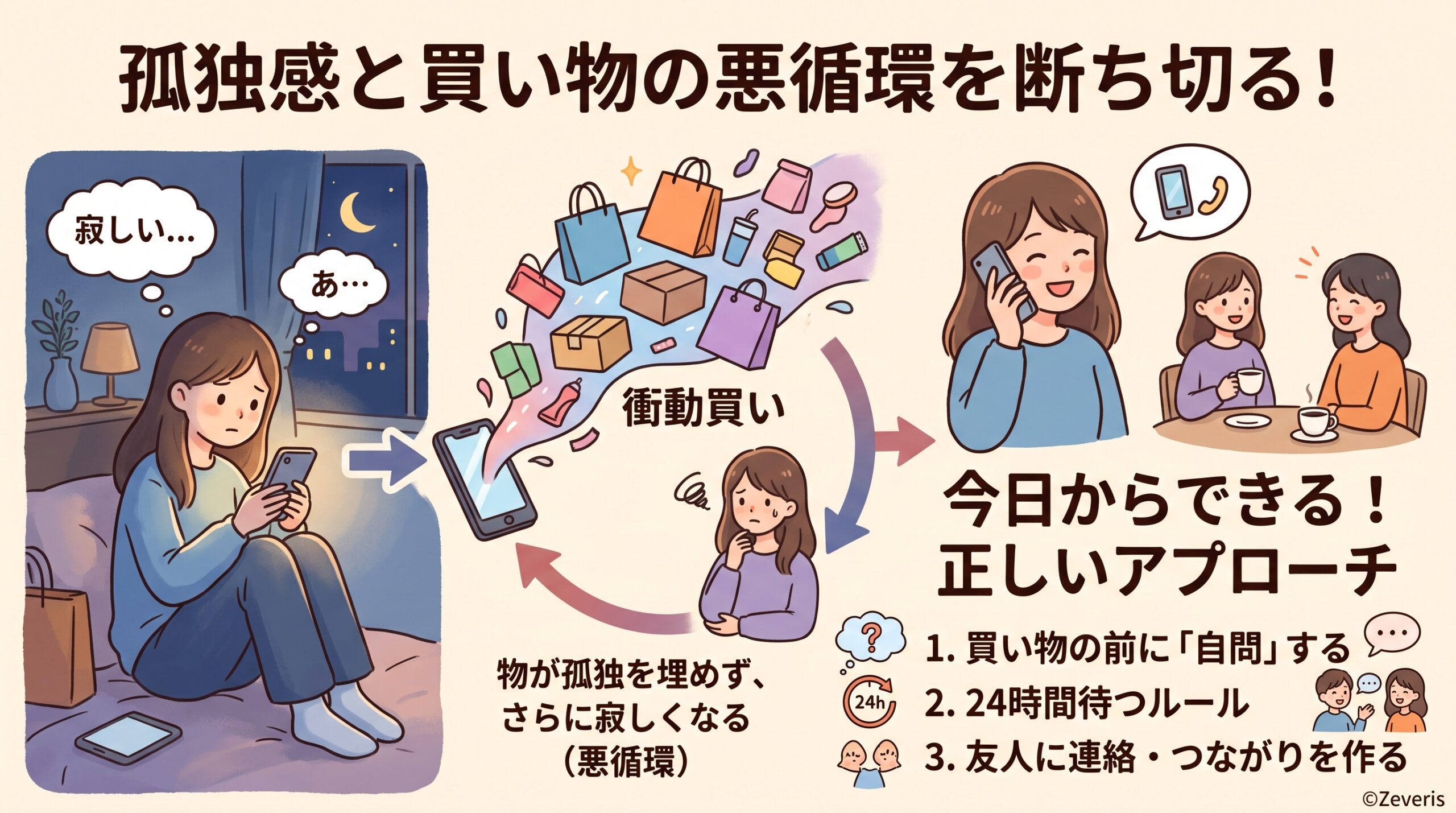 孤独感と買い物の悪循環：寂しさを和らげるための正しいアプローチ