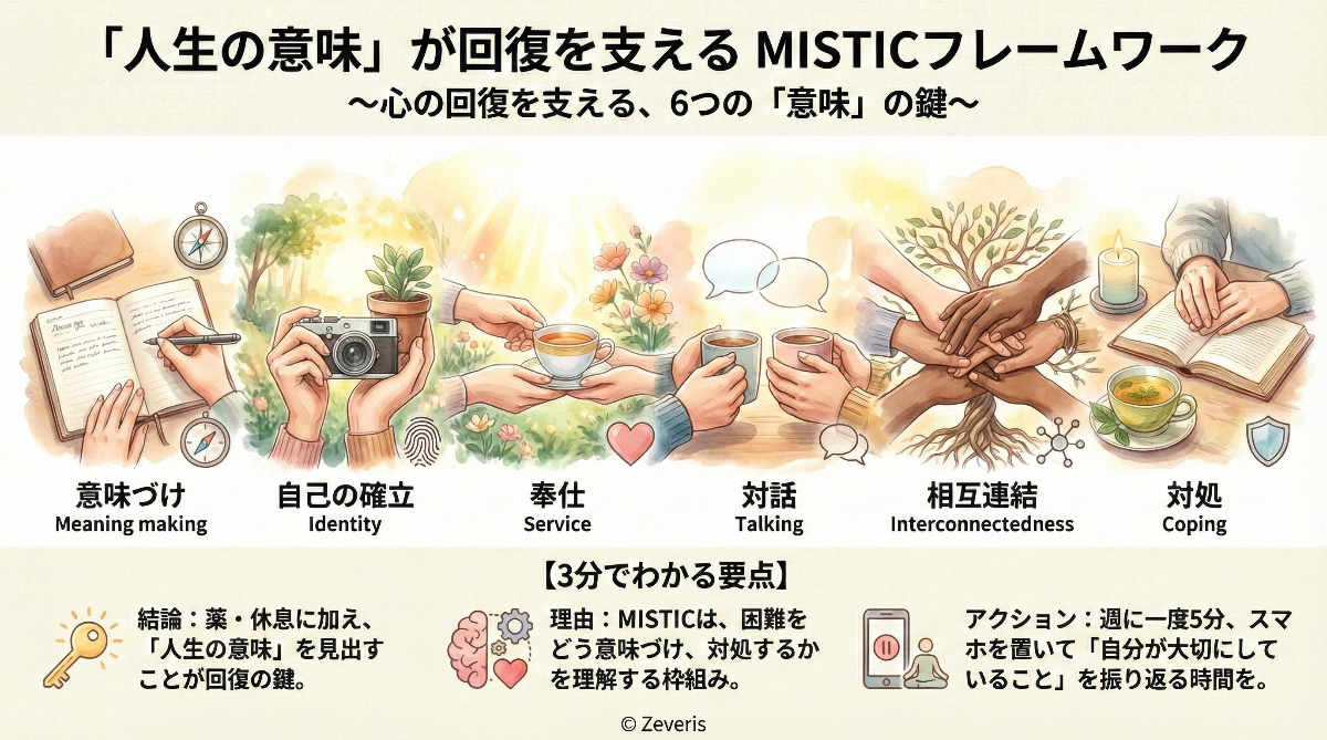 メンタルヘルス研究所が示す「人生の意味」が回復を支えるMISTICフレームワーク