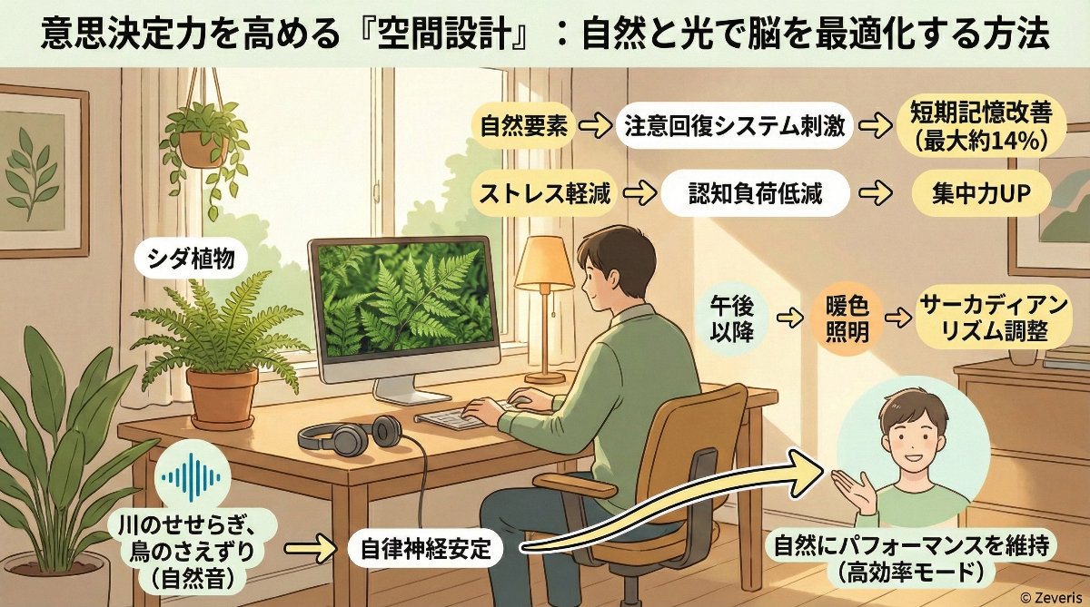 意思決定力を高める『空間設計』：自然と光で脳を最適化する方法