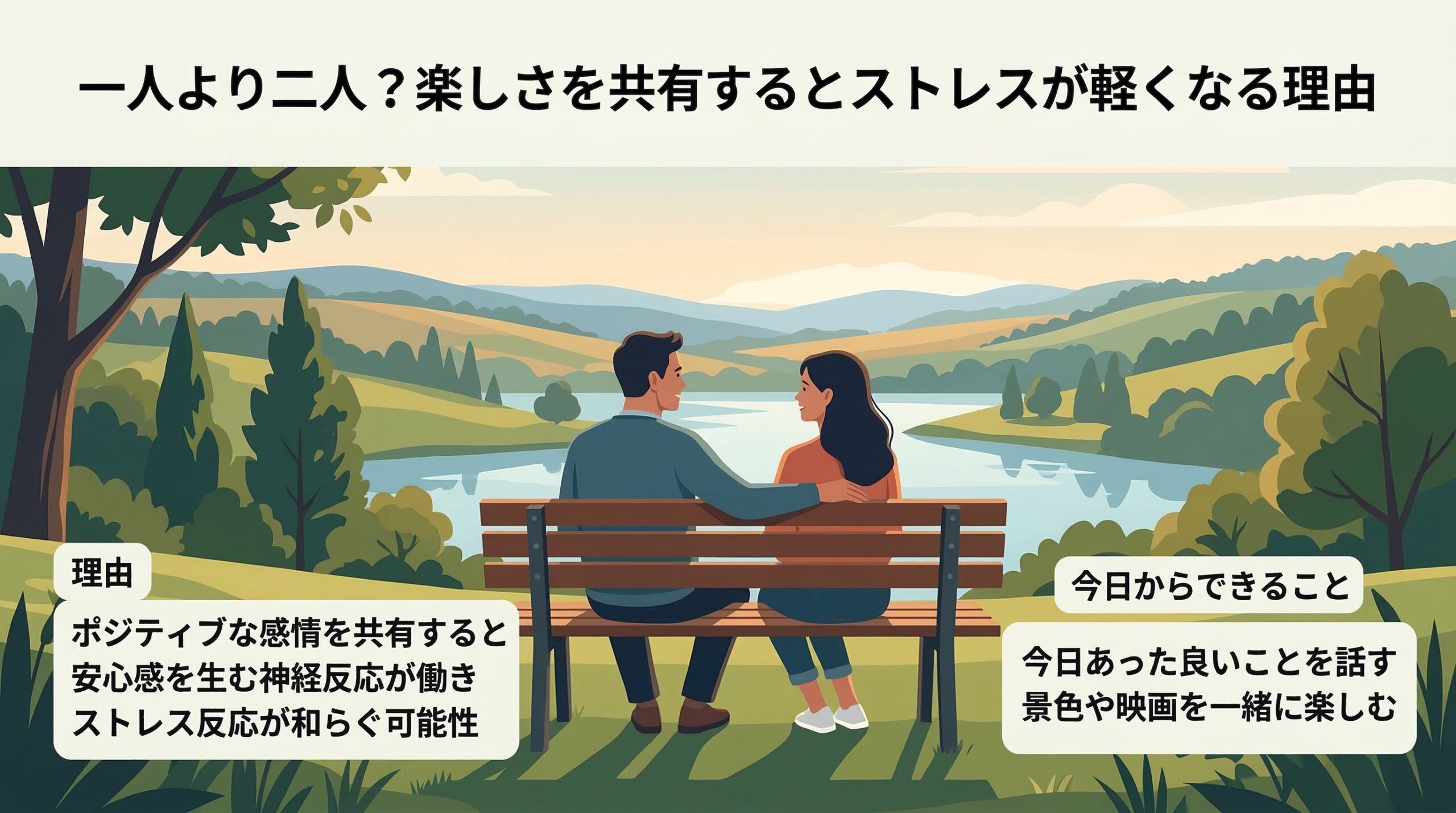 一人より二人？「楽しい」をシェアするとストレスが軽くなる科学的理由