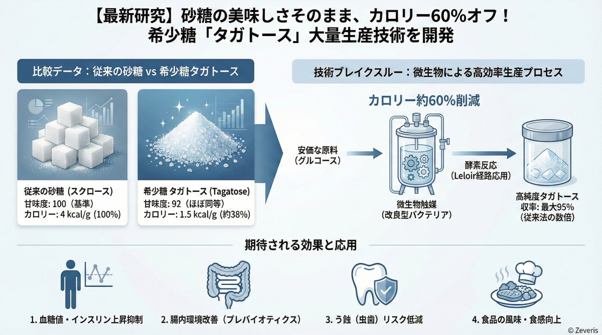 砂糖の美味しさはそのままに、カロリー60％オフへ　希少糖「タガトース」大量生産へのブレイクスルー